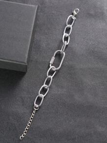 铝合金嘻哈街头风格项链和手链首饰套装，男女情侣配饰 - 項鍊 - 查看 4