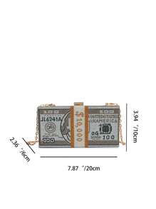 New Personalized Creative Dollar Rhinestone Handbag Evening Bag Rhinestone Small Bag Female Cross-Body Chain Bag Party Bag Super Hot Ins Stylish Small Handbag Shoulder Bag Lipstick