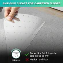 Thickened Chair Mat For Carpet - 48"X 36" Heavy Duty Office Chair Mat For Low-Pile Carpet. Carpet Protector For Office Computer Desk Chair. Easy Rolling Desk Chair Mat For Carpeted Floors, Clear