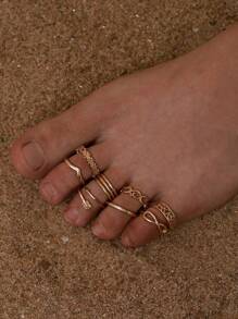 8pcs/Set Fashionable Multi-Style Arrow Midi Rings