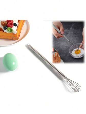 2pcs Mini Whisks - 7/9 Inch Stainless Steel Hand Egg Mixer, Perfect For Baking, Cooking, Whisking Flour, Cake Batter & Eggs, Compact & Durable For Home Kitchen, Baking Enthusiasts & Small Spaces