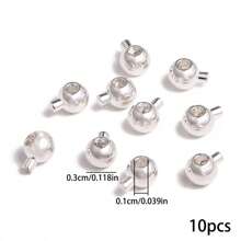 10 件 3 毫米圆形压接珠夹扣按扣适用于手链项链珠宝制作配件