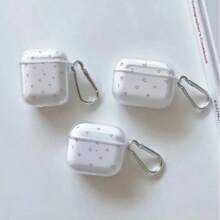 心形花朵主题无线耳机保护壳适用于 4、 3、 Pro、 Pro（第二代），包含带钥匙扣的 TPU 保护套，送给女朋友/男朋友的生日礼物 - 心形印花 - 查看 2