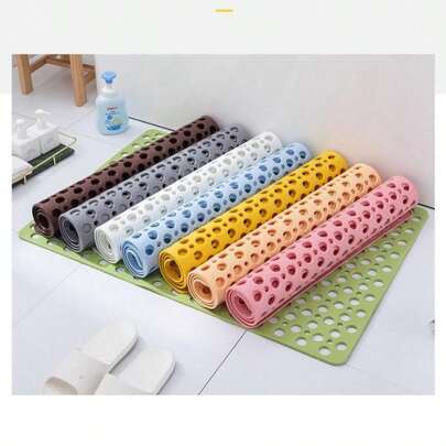1pc Extra Large Bathtub Porous Bathroom Non-Bathtub Mat, Extra Soft TPE Bath Mat Machine Washable Bathroom Shower Mat, Multiple Sizes, Gray, Blue, White, Pink, Green, Etc Shower Mat Non-Bathroom Floor Mat, Foot Massage Shower Mat Ultra Soft TPE Non-Bathtub Mat With Suction Cups And Drainage Holes