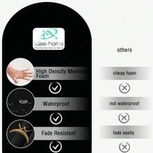 cojines de banco para muebles de exterior, cojín de asiento de repuesto con lazos para jardín trasero - Negro - Ver 5