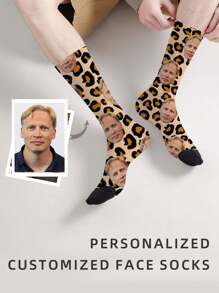 1 Pair Custom Face Socks, Custom Photo Sock, Custom Printed Socks, Personalized Funny Face Socks, Custom Picture Socks, Put Any Face On The Socks, Anniversary Gift, Valentine Gift, Birthday Gift, Wedding Gift, Mother's Day Gift, Father's Day Gift, Best Friend Gift, Gift For Mom/Dad, Gift For Girlfriend/Boyfriend, Gift For Her/Him - Multicolor - View 1