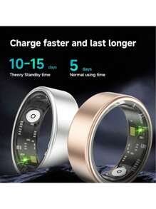 SIMSONLAB 2025 新款智能戒指，电池寿命长，多种运动模式，手势摆动即时照片，手势拍照，手势视频播放器，日常活动跟踪，轻巧设计，时尚礼物，男士，女士， - 銀色 - 查看 3