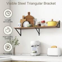 36"W X 12"D Floating Shelves Walnut Deep Floating Shelves For Wall With Brackets 12 Inch Deep Wall Shelves For Books Wide Display Storage Shelves For Bathroom Living Room 36 Inch Long Set Of 2