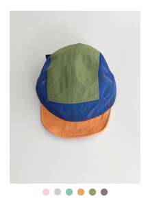 1 Piece Soft Top Color Contrast Mesh Quick-Dry Baseball Cap For Women, Thin Brim 5-Panel Hat, Breathable Casual Versatile Sun Hat, Skater Hippie Chicks Style, Spring/Summer