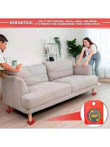 5Pcs/Set Furniture Mover Tool Set With Bar Furniture Mover Lifter With Wheel Professional Moving Tool Heavy Furniture Moving Sliders Appliance Rollers Heavy Duty Furniture Lifter And Sliders Kit Furniture Movers Sliders Appliance Movers - Multicolor - View 13