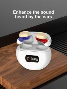 1 个充电箱 2 个充电入耳式助听器，入耳式听力增强器，声音增强，适合成人和老年人，带音量控制，送礼必备。 - 白色 - 查看 1