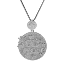 冰晶闪亮字母自制圆形奖章吊坠项链搭配圆形星形项链首饰