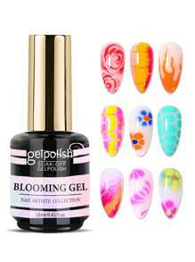 GELPOLISH 18ml 指甲开花凝胶透明 UV LED 开花凝胶抛光剂，具有扩散效果，大理石天然石水彩花卉印花可浸泡指甲凝胶 DIY 美甲设计女士美甲礼物 - 無色 - 查看 1
