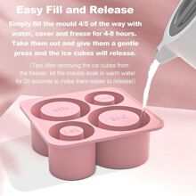 带盖硅胶冰格，适用于制作冰饮和果汁，兼容原装杯具产品，尺寸：20盎司、30盎司和40盎司 - 彩色 - 查看 4