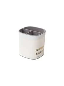 1pc Minimalist Compartment Wall Mounted Cutlery Organizer Box, Removable & Washable For Multi-Scene Use, Draining Storage Box