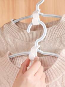 10/20 pièces Cintres de vêtements en plastique épaissi avec connecteurs crochets empilables, pour l'organisation des armoires, des salles de bain et des retours à l'école