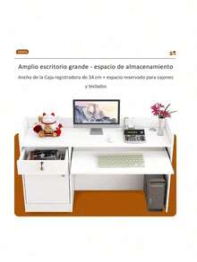 Mueble Recepción Con Puertas Para Oficina Comercial Moderno - Marrón - Ver 5