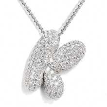 1入鑲嵌泡泡字母金鍍吊墜項鍊,26個字母供男女日常佩戴