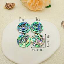 4pcs Double Side Abalone Shell Polynesia Charms For Jewelry DIY Making, Tropical Beach Island Jewelry - Multicolor - View 15
