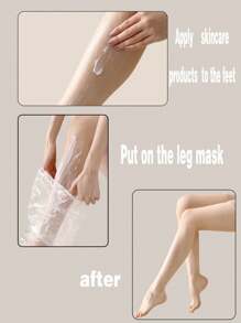 40个/20个/10个/1个一次性足膜，腿膜带脚套和腿套，高透明防水保湿腿部护理套 - 彩色 - 查看 2