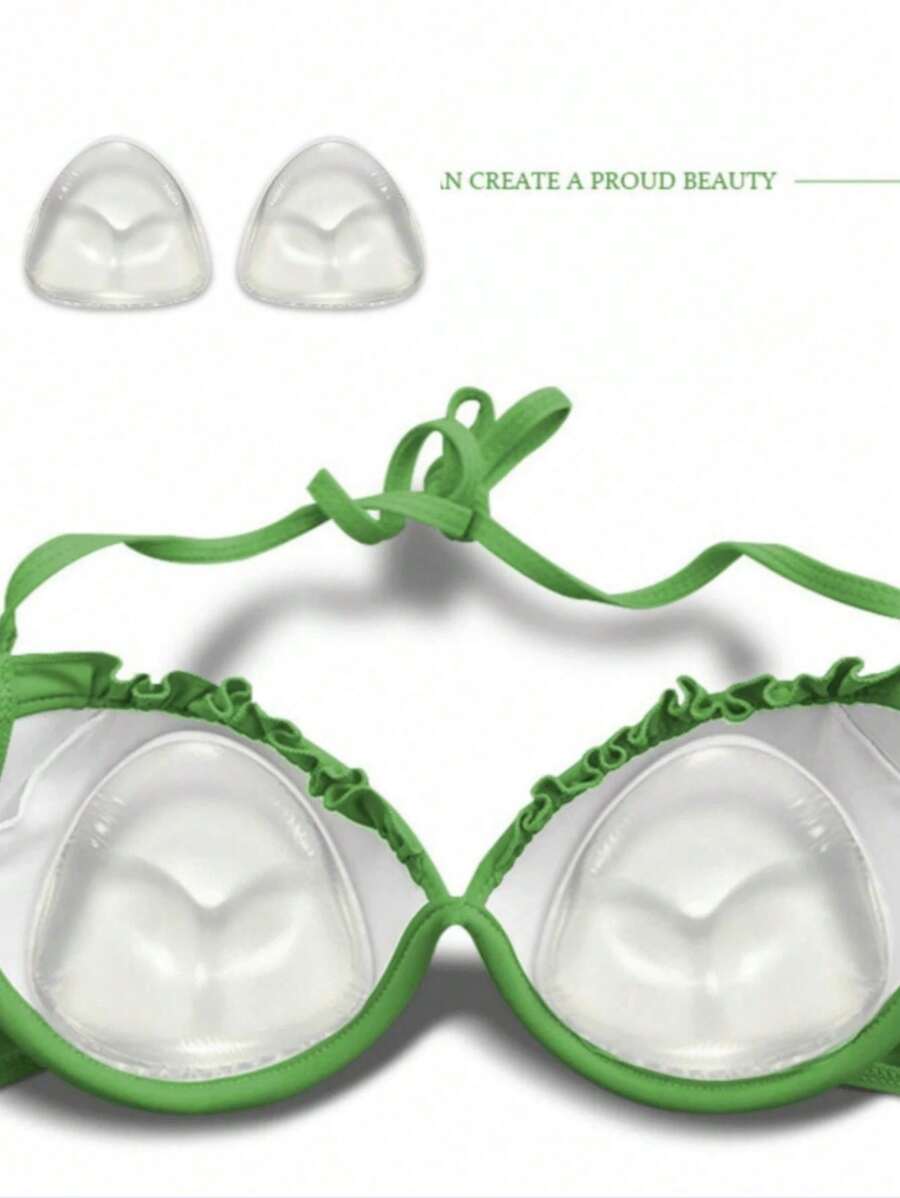 1 对女士隐形胸垫魔术胸垫胸罩，比基尼胸垫，加厚胸垫插入物，乳房提升垫，泳衣硅胶胸垫，防水垫，日常穿着