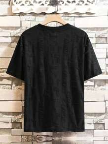 Men's Solid Color Round Neck Short Sleeve Casual Fashion Distressed T-Shirt