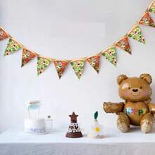 1 pieza Decoración de fiesta de tomate salteado, bandera de papel con diseño de tomate como accesorio para comida, adecuado para la decoración de una fiesta de cumpleaños con tema de tomate - Multicolor - Ver 6