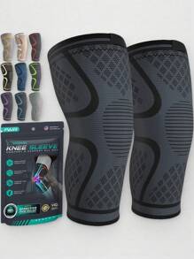 2pcs Unisex Professional Compression Knee Sleeves | Sports Knee Brace - Meniscus/ACL Protection ✔ Suitable For Running, Basketball, Hiking, Packaging Bag Random