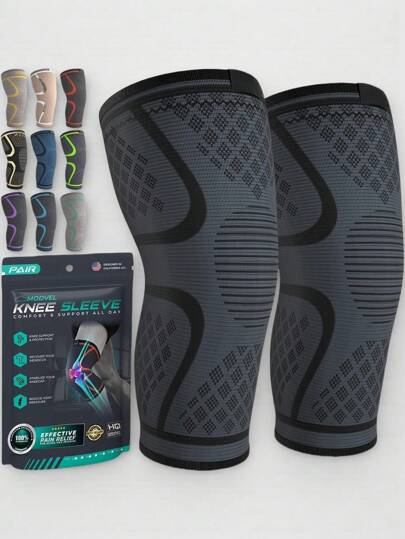 2 件男女通用专业压缩护膝 | 运动护膝 - 半月板/ACL 保护 ✔ 适合跑步、篮球、徒步旅行，包装袋随机
