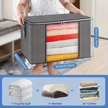6pcs Set Of Foldable Quilt Storage Bags, Dust-Proof Bags, Thickened Large-Capacity Storage Bags, Moving And Packing Bags, Visible Storage And Luggage Packing Bags, Clothing Protection Bags, Student Dormitory Storage Under The Bed, Bedroom Seasonal Clothing Storage And Organization Artifact, Under-Bed Storage.