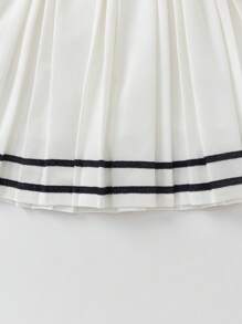 Balabala Saia plissada para meninas, estilo verão preppy