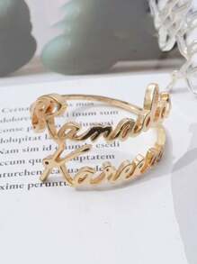 2pcs/6pcs Auspicious Letter Napkin Rings, Double-Layered Metal Electroplated Napkin Rings For Hotel, Western Restaurant, Holiday Party, Dining Table Decor - Multicolor - View 15