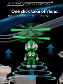 Space Warrior Gesture Sensing Flying Mecha, Hovering Flight Gesture Sensor Flying Toy For Kids, Smart Sensing Flying Drone, Perfect For Holiday Gift - Multicolor - View 6