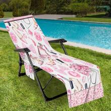 Housse de chaise de plage pliable pouvant être pliée en un sac à porter à l'épaule, avec des poches latérales pour ranger lunettes et téléphone. Convient pour les chaises de plage, serviettes, chaises de piscine et transats. Facile à transporter. Été, accessoires de voyage, vacances, décorations de salle de bain, essentiels de plage