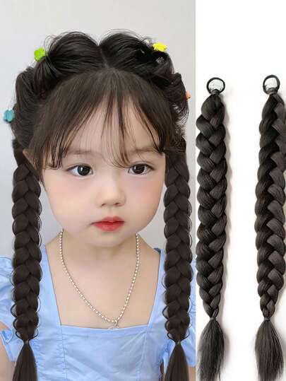 2 件装编织发 14 英寸，适合女性和儿童日常节日和角色扮演编织发时尚合成发钩针接发实用灵巧高温编织发适合万圣节和圣诞节（四种颜色可选）