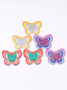 10pcs/Pack Cute 4-Point Star Hollow Butterfly Pendant, For Necklace, Keychain, DIY Jewelry Making, Daily Wear - Multicolor - View 2