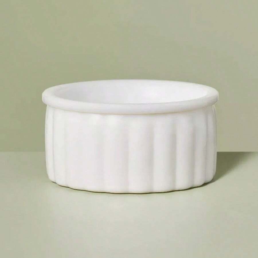 Ribbed Milk Glass Bathroom Trinket Dish White Bathroom Decor SummerBathroom Accessories Bathroom Organizer - 1 - View 1