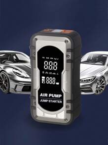 Starthilfe mit Luftkompressor, 3000A Auto-Batteriestartkabel tragbar (6,5L Motor) mit 150 PSI kabelloser Auto-Ausschalt-Reifenfüller, 12V Autobatterie-Starthilfe für kompakte Fahrzeuge, ausgestattet mit LED-Leuchten und Powerbank