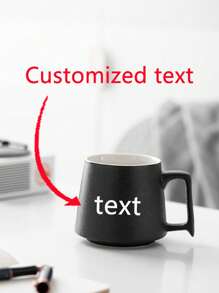 1pc Customized Name Ceramic Mug, Personalized Text Or Letter Coffee Cup, Outdoor Camping Mug, Suitable As Bridesmaid Gift, Friend Gift, Mother Gift, Valentine Gift