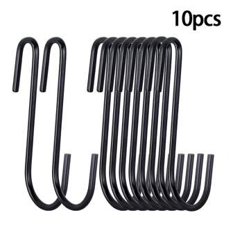 10 包 3.9 英寸 S 形挂钩，用于悬挂勺子、平底锅、锅具厨具，金属 S 形挂钩，用于悬挂圣诞袜、衣服、植物、锅具