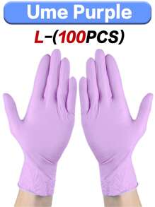 100/50/30/10pcs Prune Disposable Nitrile Gloves, Waterproof, Oil-Proof, Thick, Suitable For Kitchen, Beauty, Household, Suppliers For Kitchen, Bathroom, Home Cleaning, Household Products