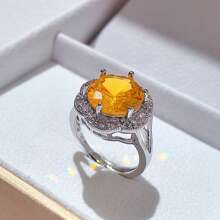 1 件时尚优雅可调节铜戒指，带多色方晶锆石花瓣，适合订婚、求婚、节日和送礼