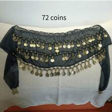 1 pièce Accessoires de danse du ventre, écharpe de hanche de danse du ventre, ceinture de danse, écharpe à nouer à la taille, ceinture de pratique à la taille, chaîne de taille décorée de pièces, cache-ceinture de costume de danse, tenue de danse