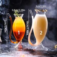 1pc Transparent High Borosilicate Glass Juice Cup, Creative Vampire Highball Glass - Clear - View 3