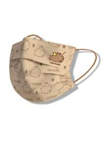 10pcs Disposable Capybara Cartoon Face Masks, 3-Ply Non-Woven Fabric, Comfortable Breathable, Individually Packaged, Suitable For Outdoor Use, Fashionable Accessory, Dust And Allergy Protection