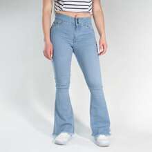 Women's Flare Fit Stretch Denim Jeans - Blue - View 7