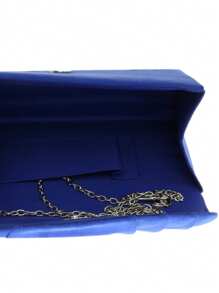 Girly Handbags Womens Faux Suede Pleated Clutch Bag - Royal Blue - View 5