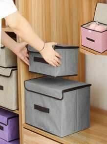 1 件/多功能可折叠带盖储物盒 - 防尘、轻质无纺布收纳盒，适用于家庭和衣柜必需品，适合送给女士的礼物，适合送给男士的礼物，衣柜整理和储物袋，衣服储物箱，卧室储物，衣服收纳整理器，衣柜整理和储物 - 彩色 - 查看 2