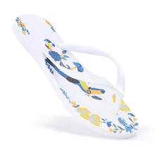 Women's Customized Flip-Flop Sandal With Original Print - White/Macaw - View 3