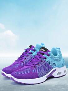Women's Breathable Soft Sole Lightweight Non-Slip Sneakers For Sports Travel, Flatform